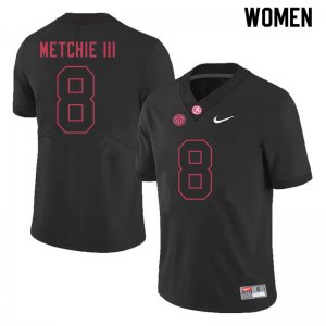 NCAA Women's Alabama Crimson Tide #8 John Metchie III Stitched College 2020 Nike Authentic Black Football Jersey XY17B55DK